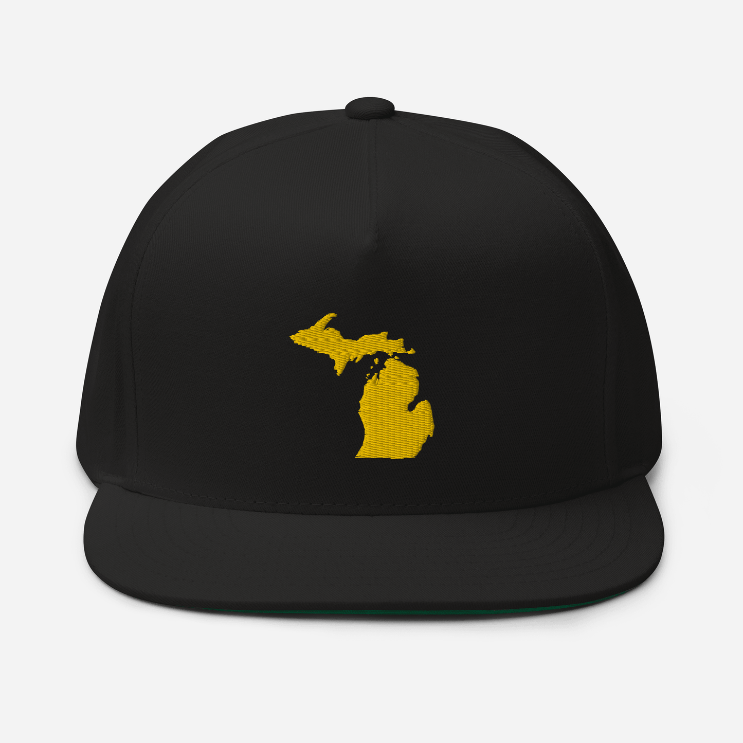 Michigan Outline Flat Bill Cap | Gold Embroidery - Circumspice Michigan