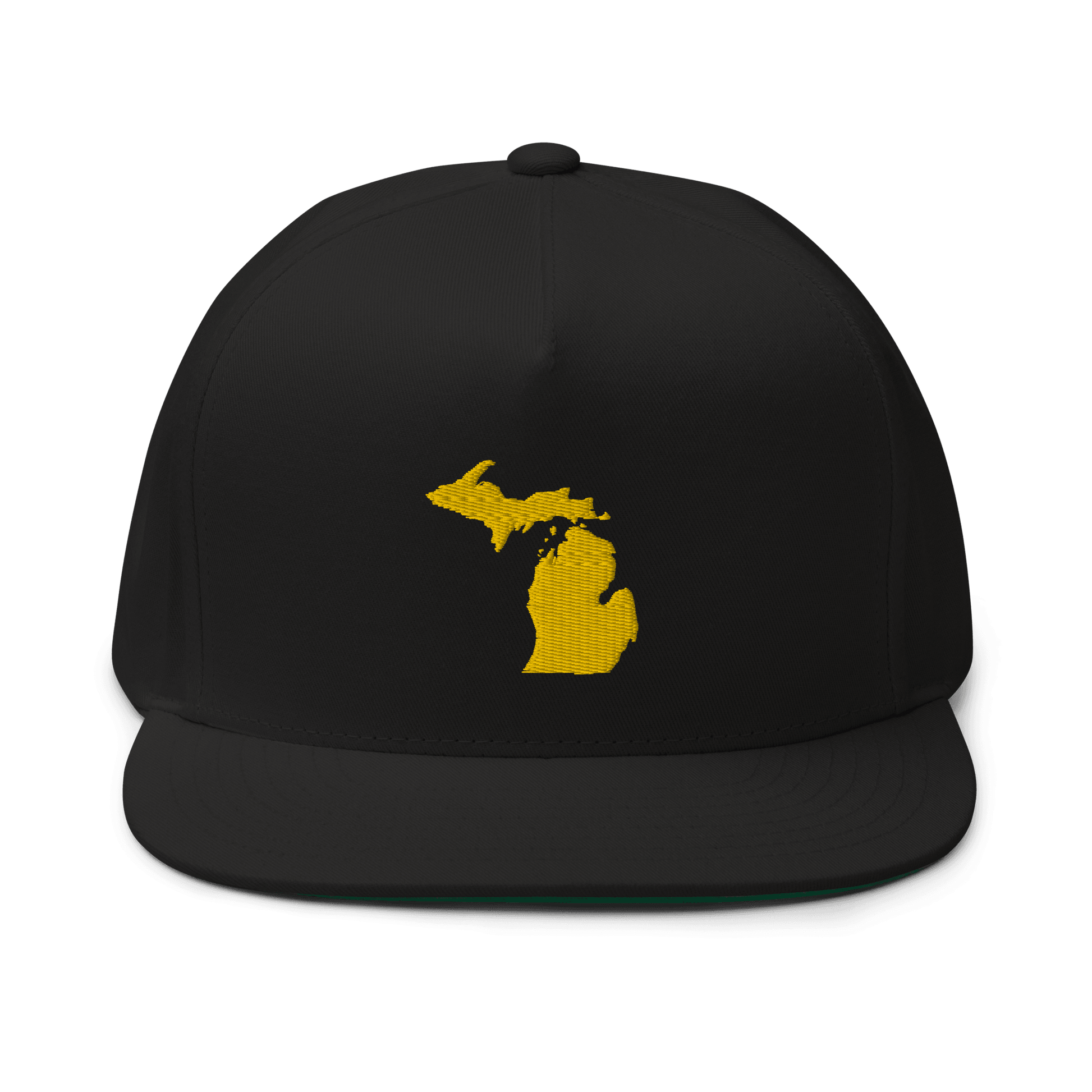 Michigan Outline Flat Bill Cap | Gold Embroidery - Circumspice Michigan