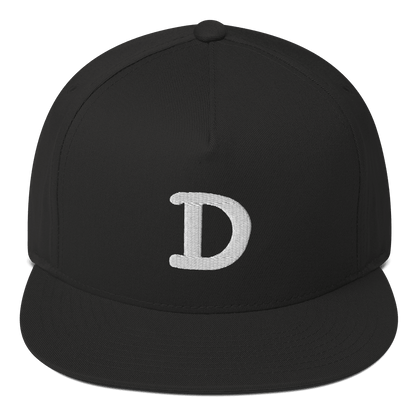 Detroit 'Old French D' Flat Bill Cap | White Embroidery - Circumspice Michigan