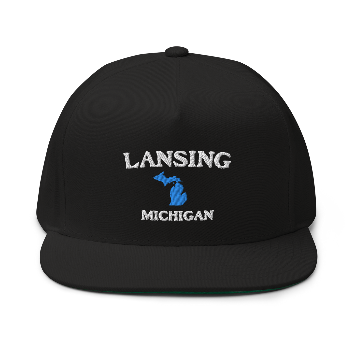 'Lansing Michigan' Flat Bill Snapback (w/ Michigan Outline)