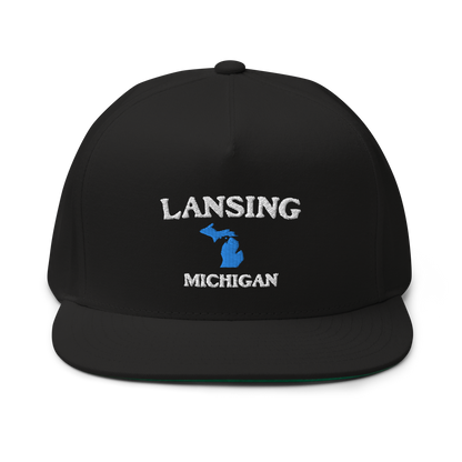 'Lansing Michigan' Flat Bill Snapback (w/ Michigan Outline)