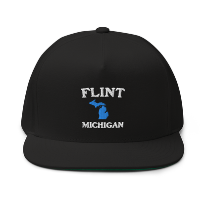 'Flint Michigan' Flat Bill Snapback (w/ Michigan Outline)