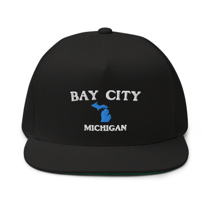 'Bay City Michigan' Flat Bill Snapback (w/ Michigan Outline)