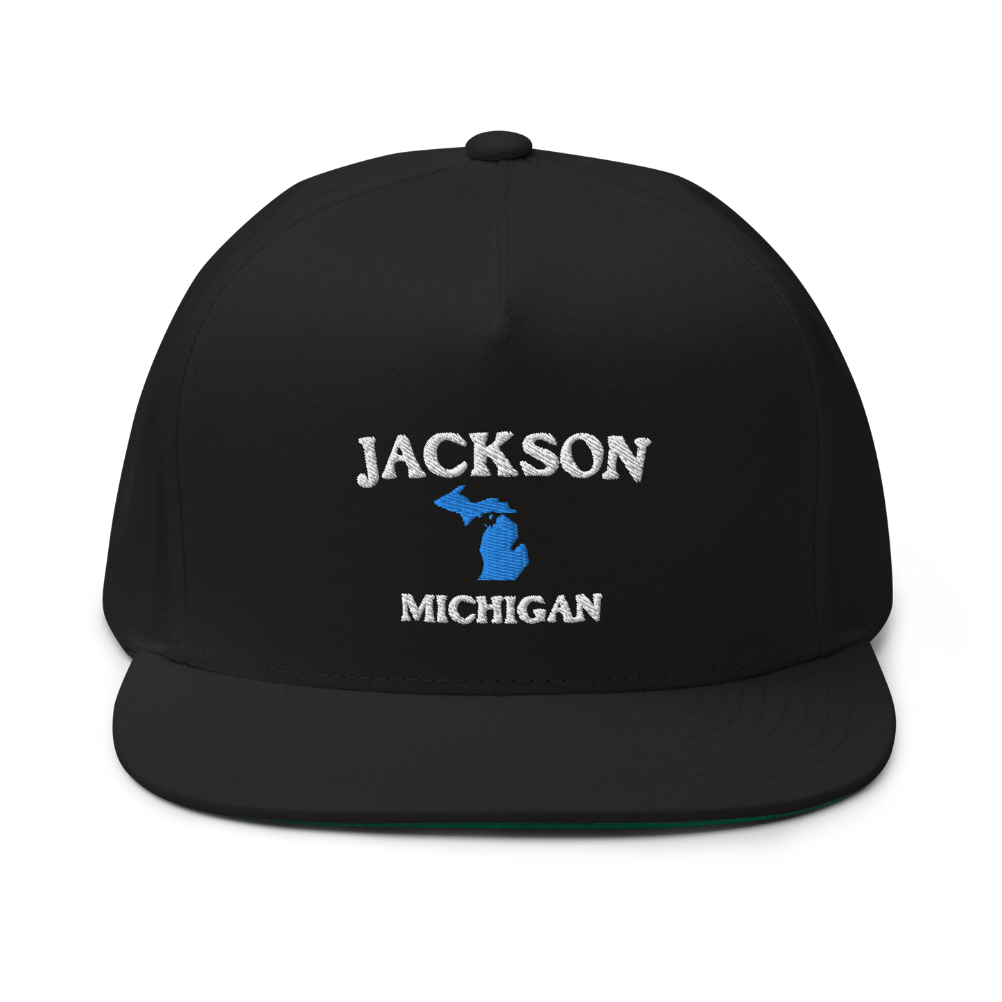 'Jackson Michigan' Flat Bill Snapback (w/ Michigan Outline)