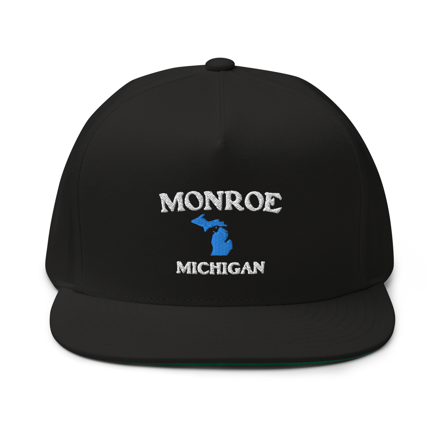 'Monroe Michigan' Flat Bill Snapback (w/ Michigan Outline)