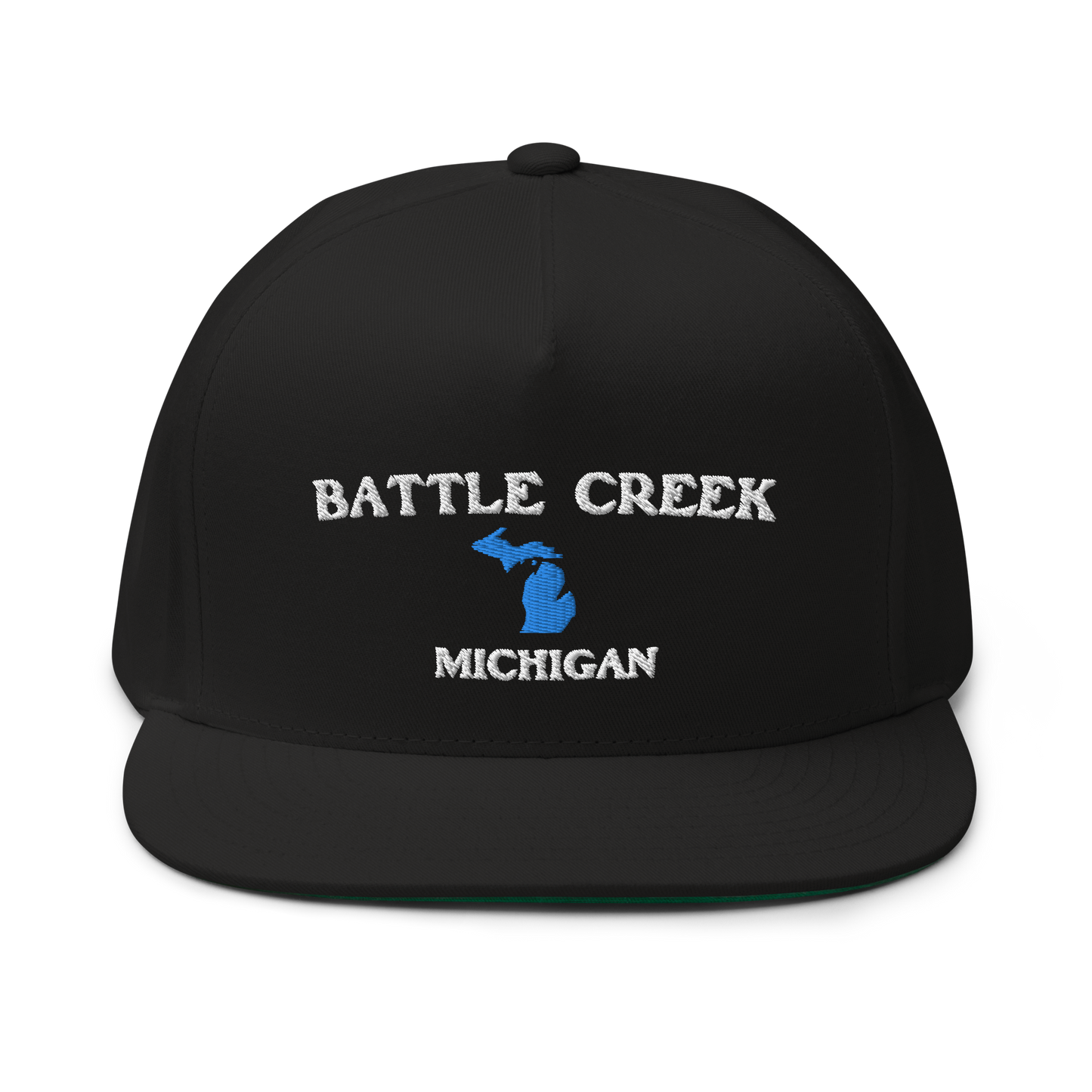 'Battle Creek Michigan' Flat Bill Snapback (w/ Michigan Outline)