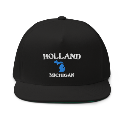 'Holland Michigan' Flat Bill Snapback (w/ Michigan Outline)