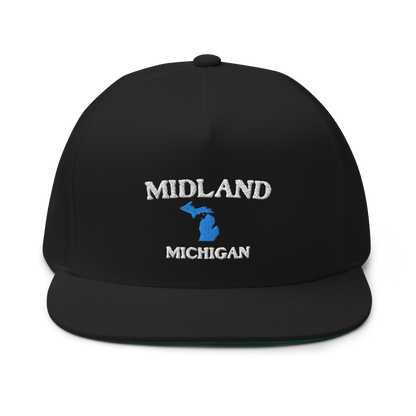 'Midland Michigan' Flat Bill Snapback (w/ Michigan Outline)