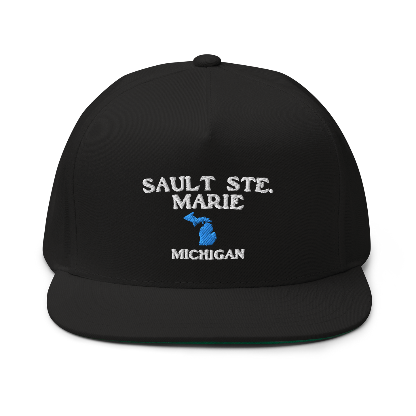 'Sault Ste. Marie' Flat Bill Snapback (w/ Michigan Outline)