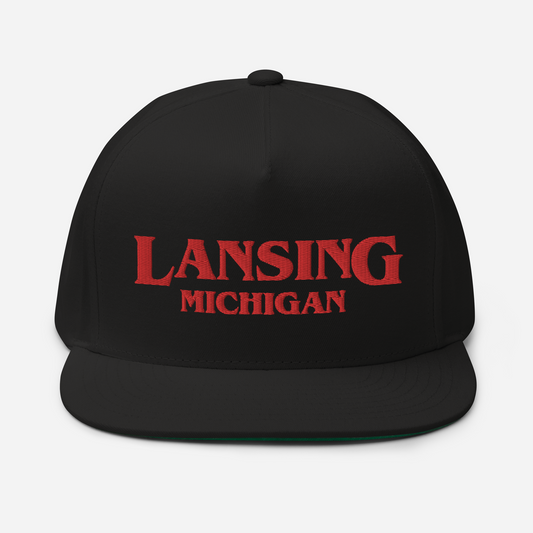 'Lansing Michigan' Flat Bill Snapback (1980s Drama Parody)