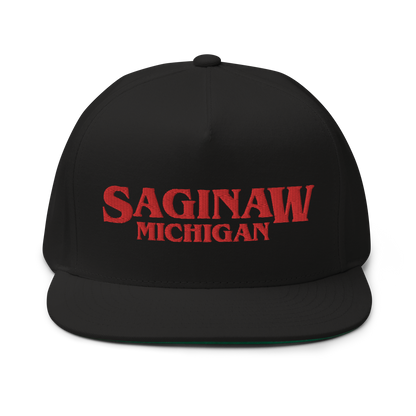 'Saginaw Michigan' Flat Bill Snapback (1980s Drama Parody)