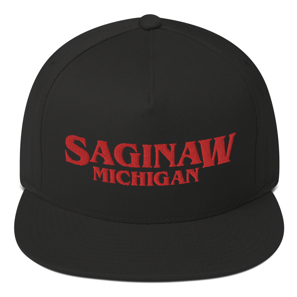 'Saginaw Michigan' Flat Bill Snapback (1980s Drama Parody)