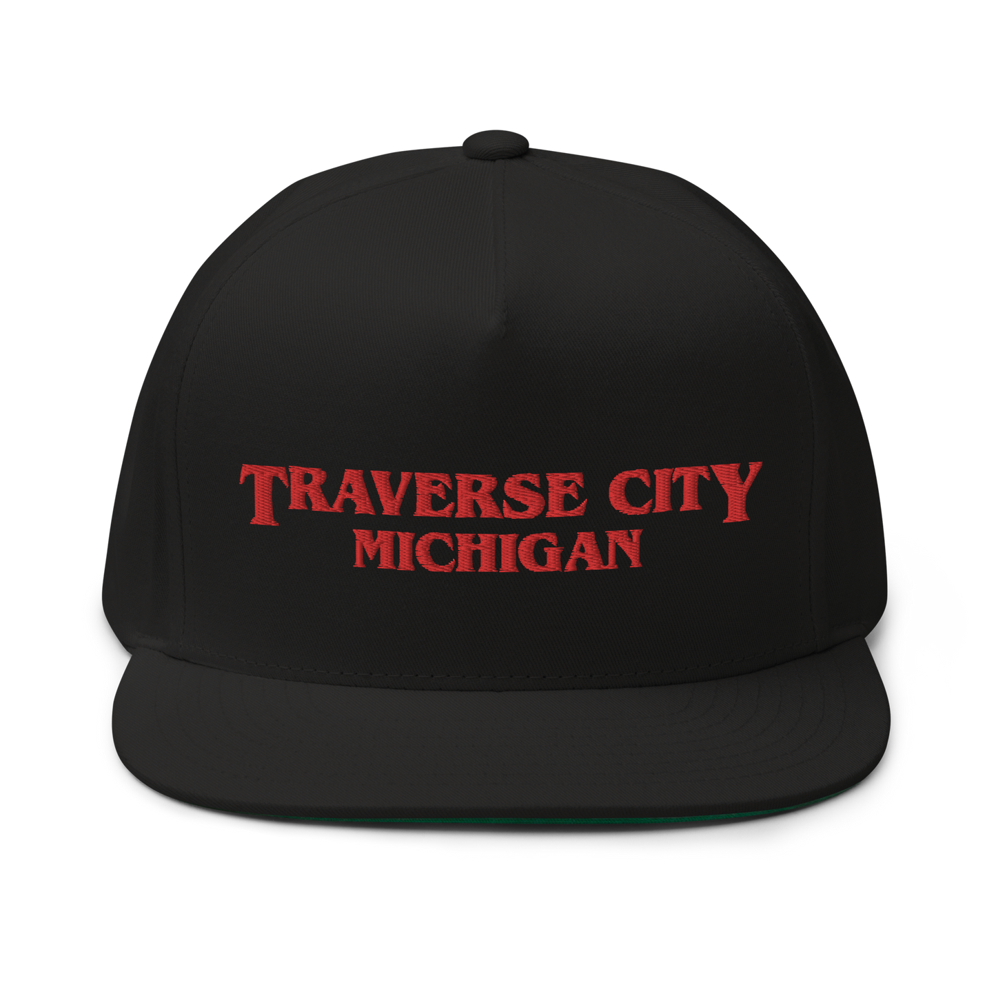 'Traverse City Michigan' Flat Bill Snapback (1980s Drama Parody)