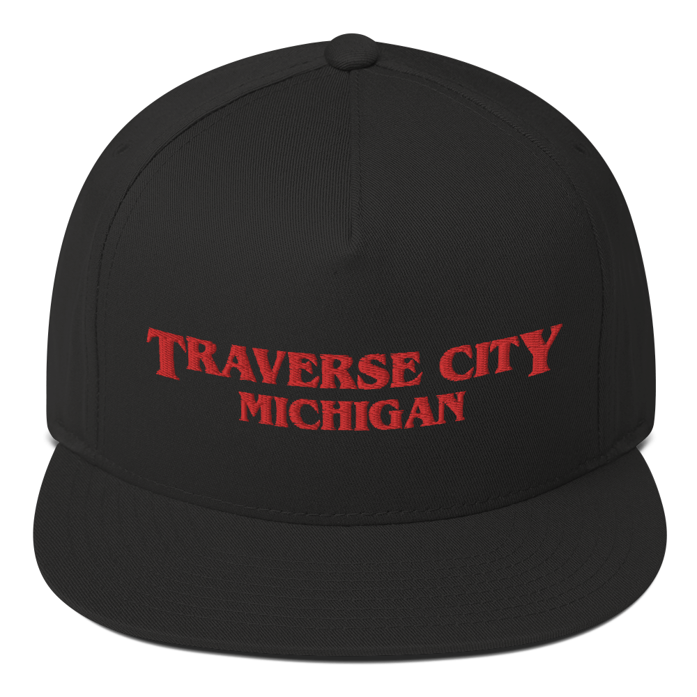 'Traverse City Michigan' Flat Bill Snapback (1980s Drama Parody)