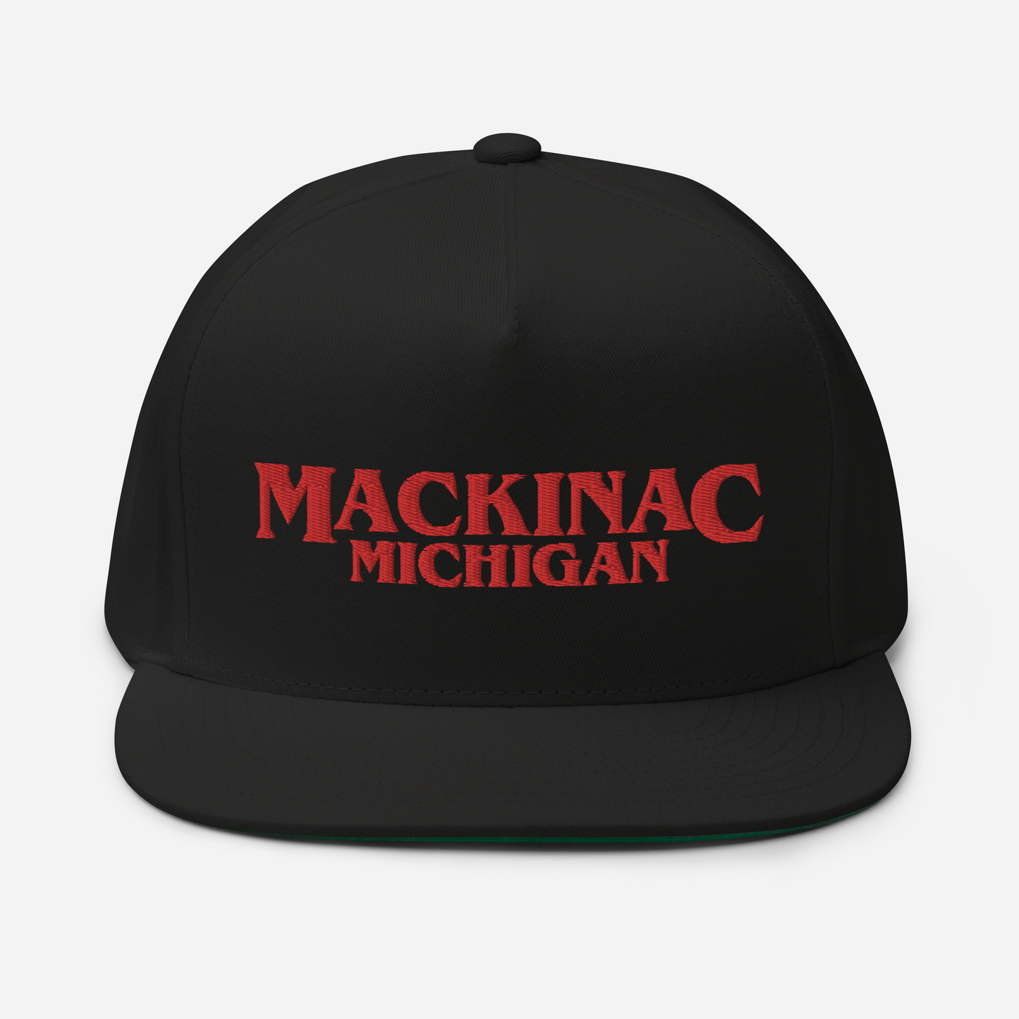 'Mackinac Michigan' Flat Bill Snapback (1980s Drama Parody)