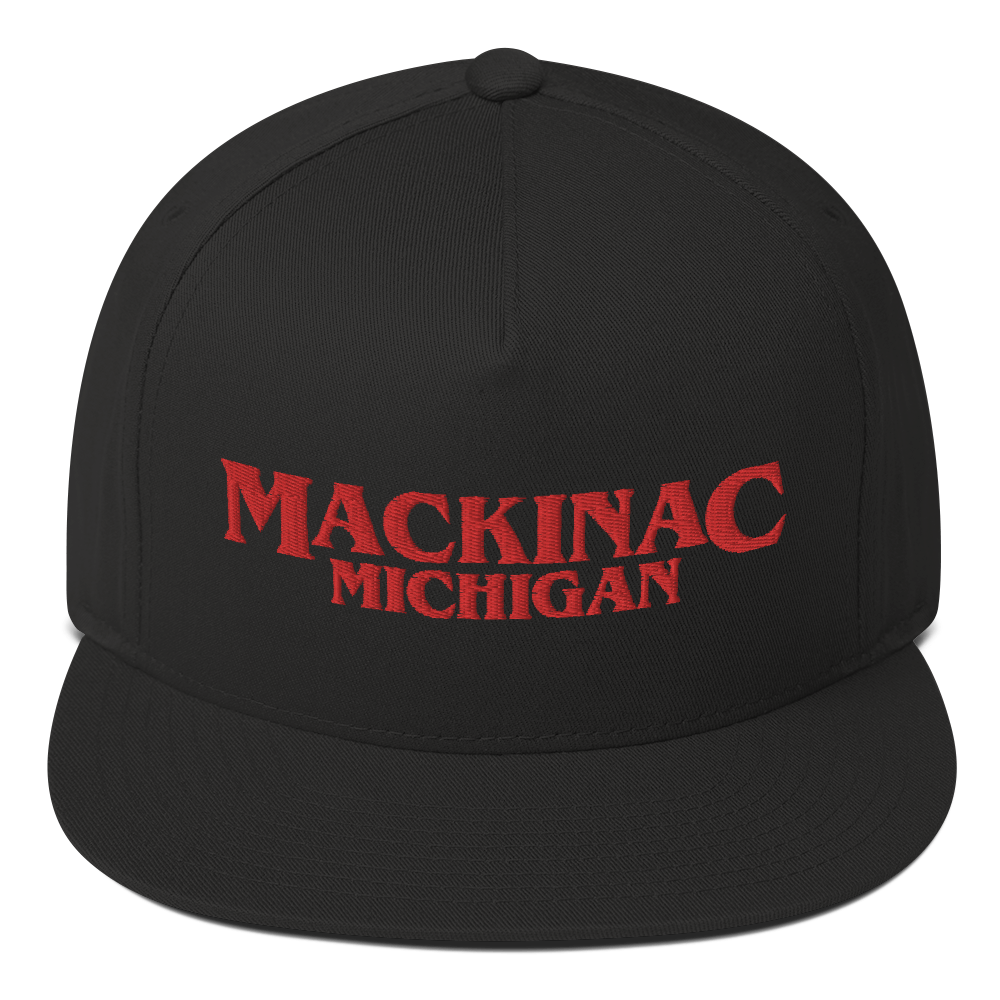 'Mackinac Michigan' Flat Bill Snapback (1980s Drama Parody)