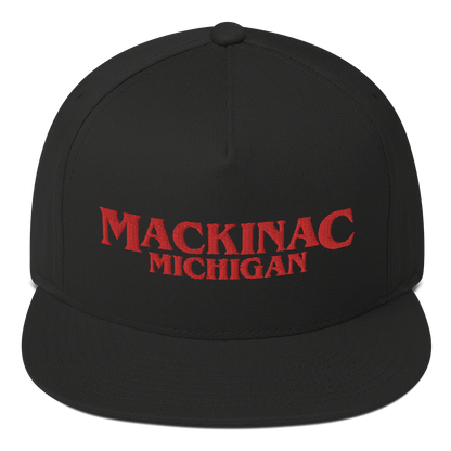 'Mackinac Michigan' Flat Bill Snapback (1980s Drama Parody)