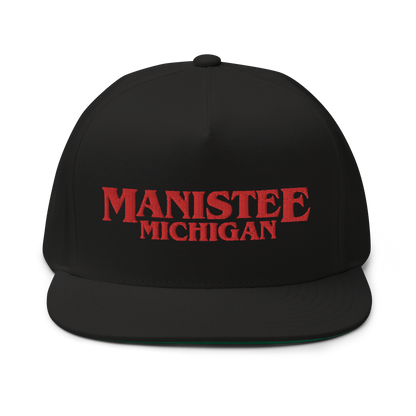 'Manistee Michigan' Flat Bill Snapback (1980s Drama Parody)