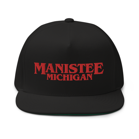 'Manistee Michigan' Flat Bill Snapback (1980s Drama Parody)