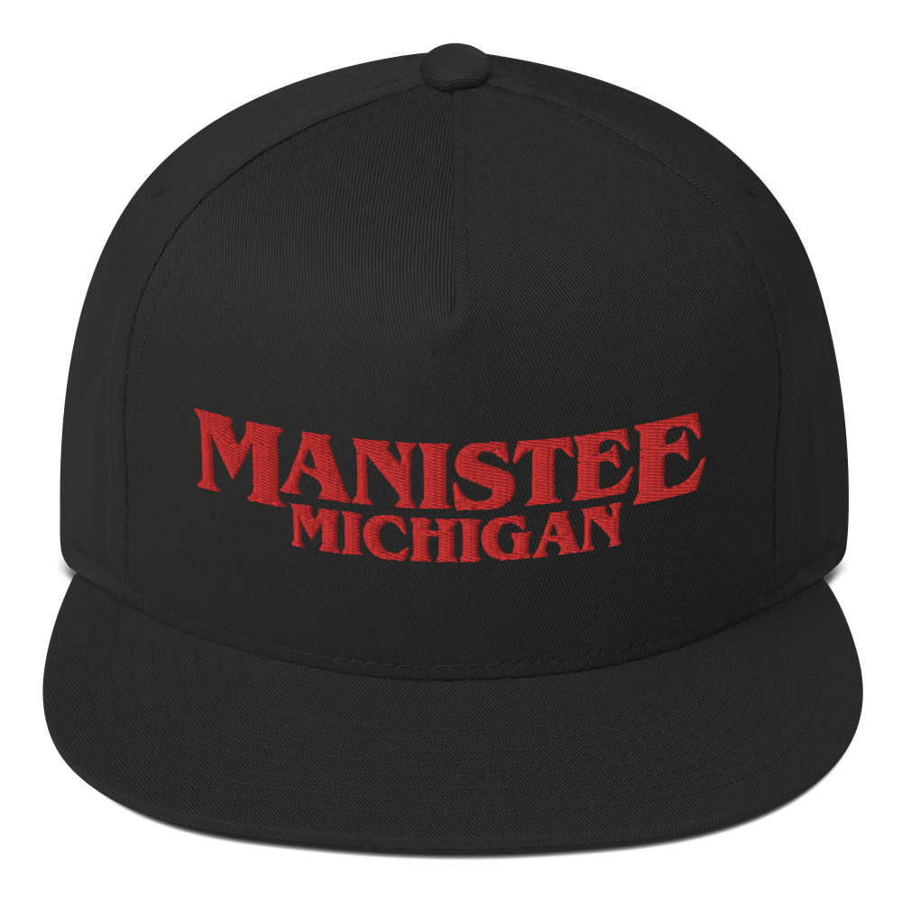 'Manistee Michigan' Flat Bill Snapback (1980s Drama Parody)