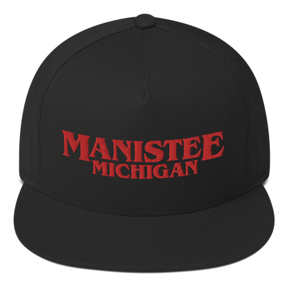 'Manistee Michigan' Flat Bill Snapback (1980s Drama Parody)