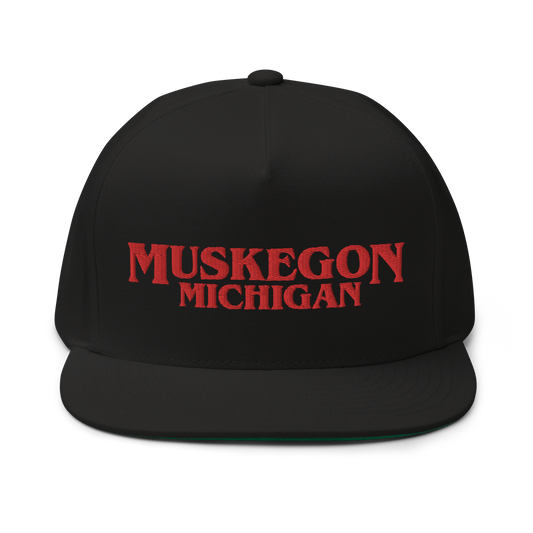 'Muskegon Michigan' Flat Bill Snapback (1980s Drama Parody)