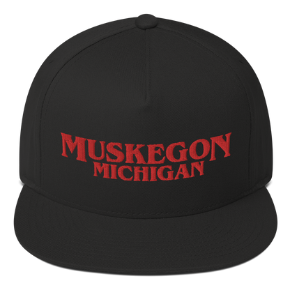 'Muskegon Michigan' Flat Bill Snapback (1980s Drama Parody)