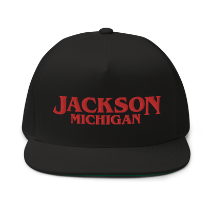 'Jackson Michigan' Flat Bill Snapback (1980s Drama Parody)