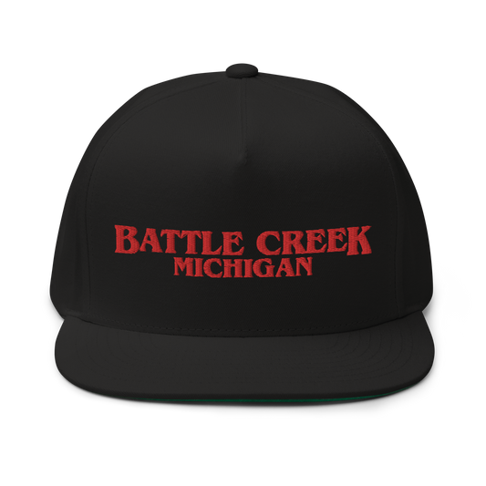 'Battle Creek Michigan' Flat Bill Snapback (1980s Drama Parody)