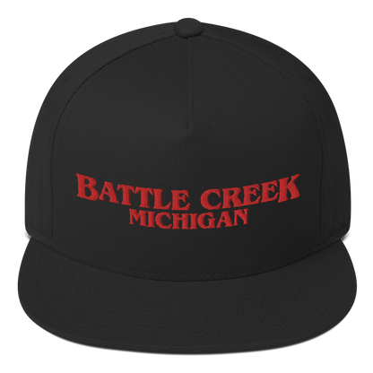 'Battle Creek Michigan' Flat Bill Snapback (1980s Drama Parody)