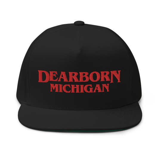 'Dearborn Michigan' Flat Bill Snapback (1980s Drama Parody)