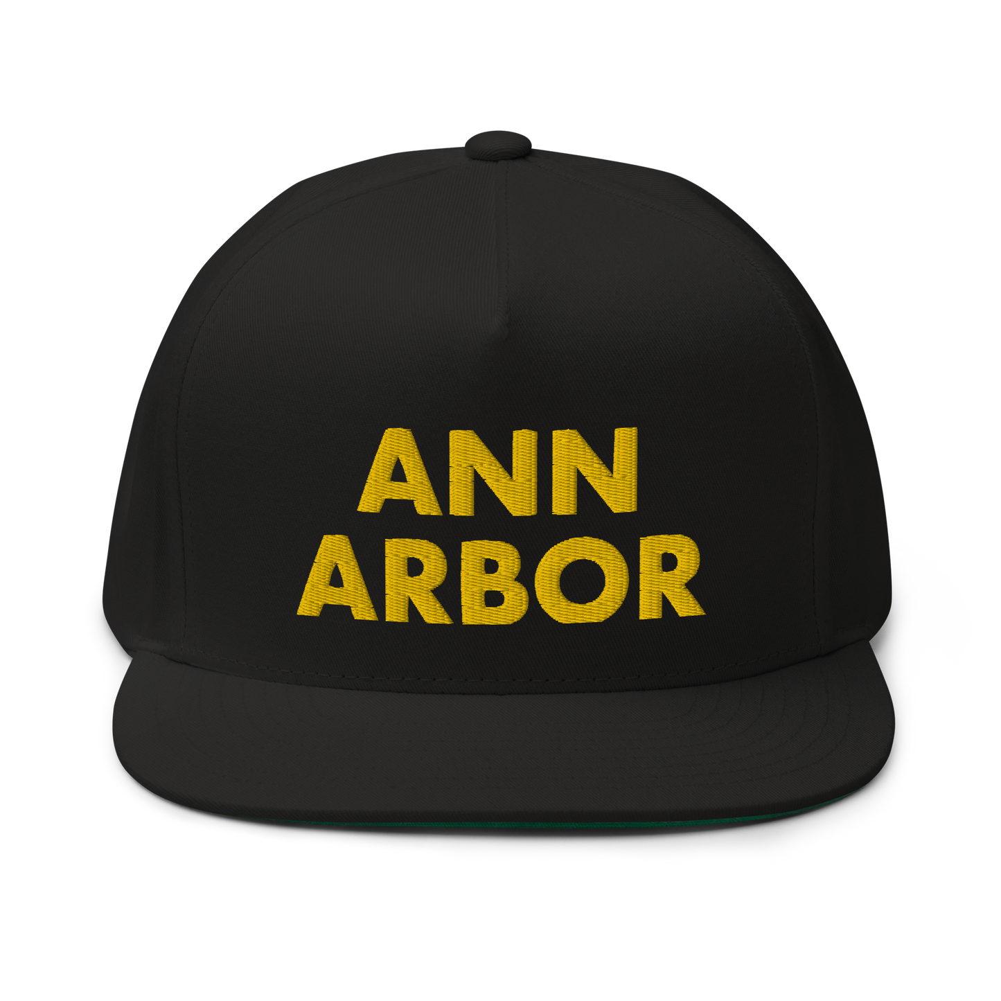 'Ann Arbor' Flat Bill Snapback | Gold Embroidery