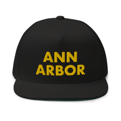 'Ann Arbor' Flat Bill Snapback | Gold Embroidery