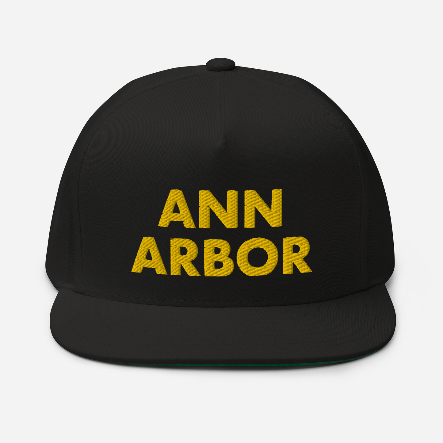 'Ann Arbor' Flat Bill Snapback | Gold Embroidery