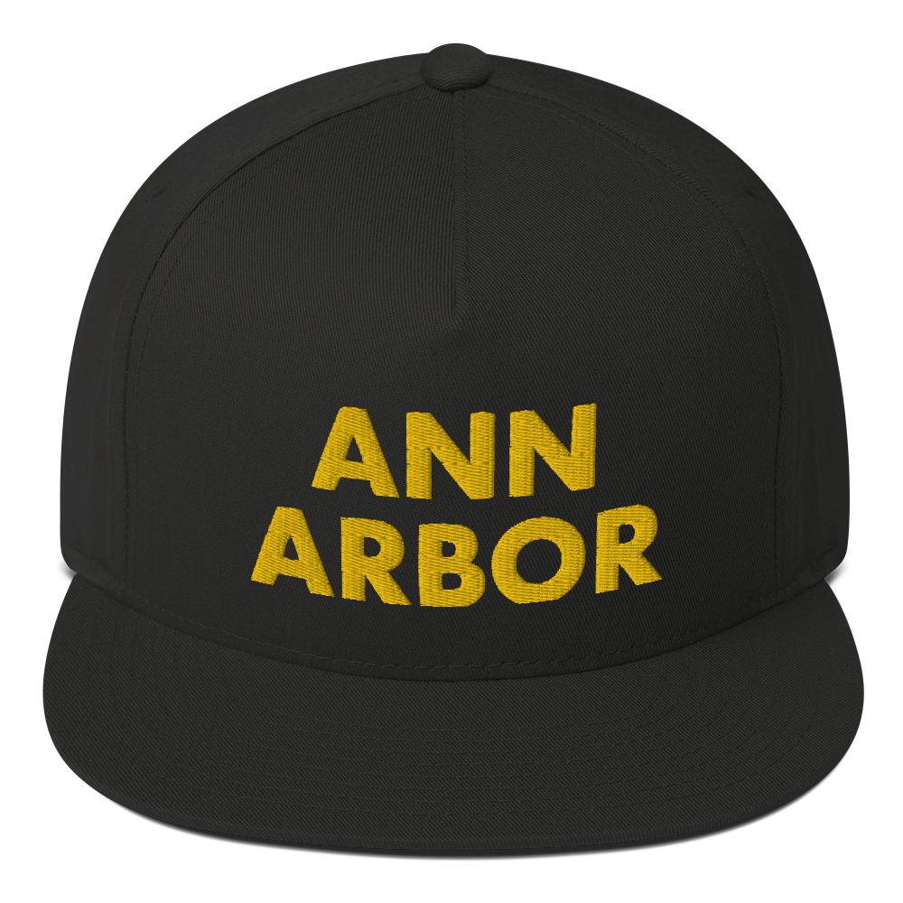 'Ann Arbor' Flat Bill Snapback | Gold Embroidery