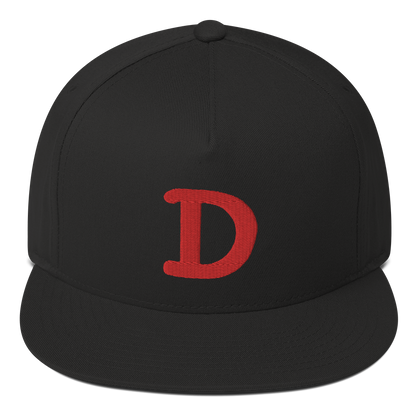 Detroit 'Old French D' Flat Bill Snapback | Red Embroidery