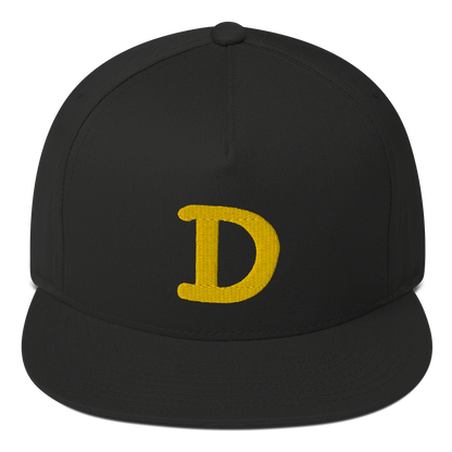 Detroit 'Old French D' Flat Bill Snapback | Gold Embroidery