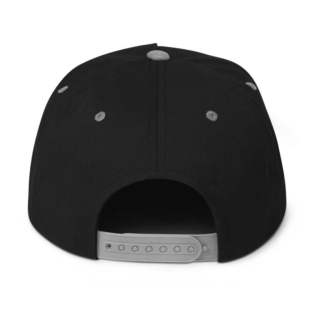 'Lansing' Flat Bill Snapback | White/Black Embroidery