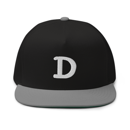 Detroit 'Old French D' Flat Bill Cap | White Embroidery - Circumspice Michigan