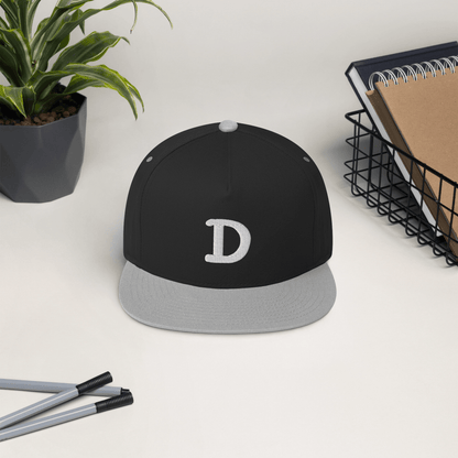 Detroit 'Old French D' Flat Bill Cap | White Embroidery - Circumspice Michigan