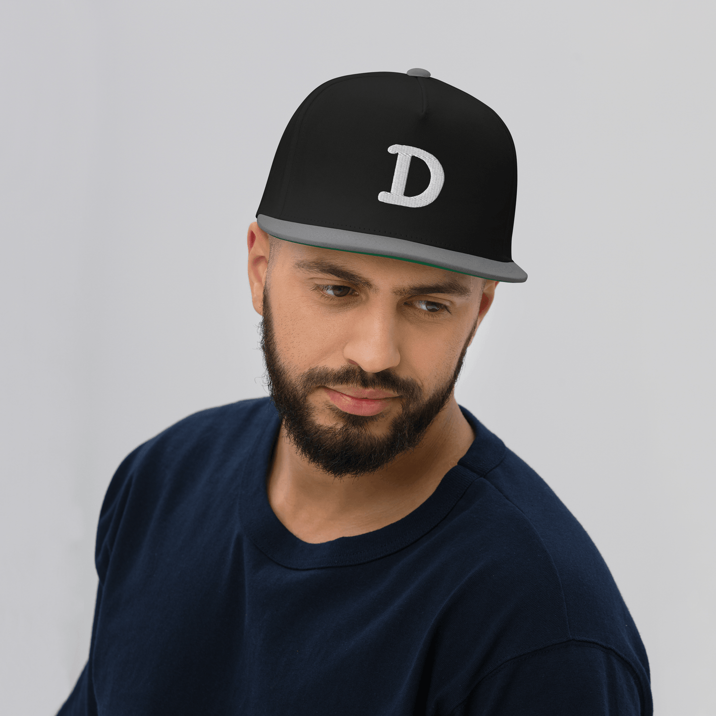 Detroit 'Old French D' Flat Bill Cap | White Embroidery - Circumspice Michigan