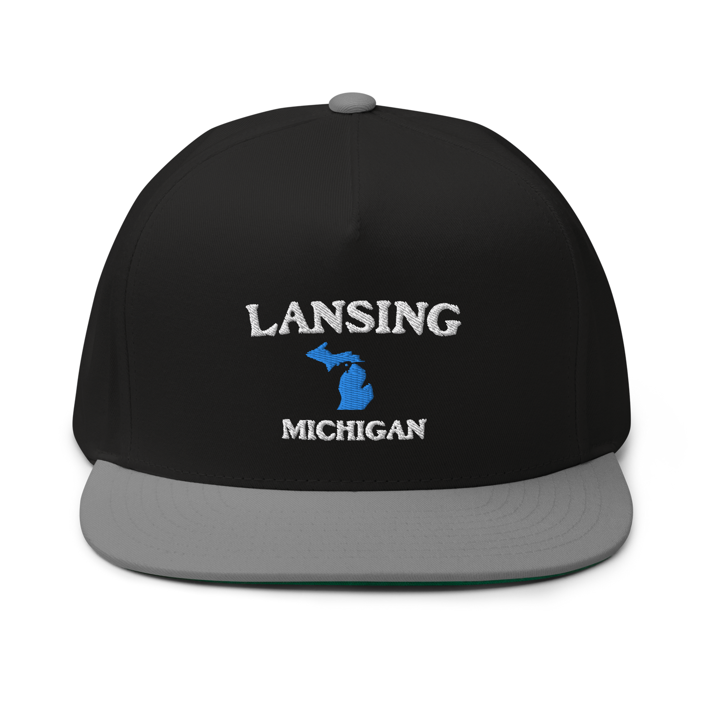 'Lansing Michigan' Flat Bill Snapback (w/ Michigan Outline)