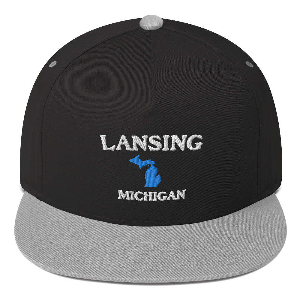 'Lansing Michigan' Flat Bill Snapback (w/ Michigan Outline)