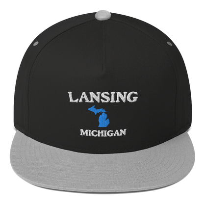 'Lansing Michigan' Flat Bill Snapback (w/ Michigan Outline)