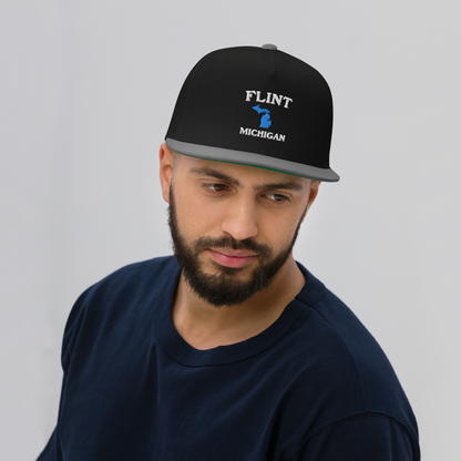 'Flint Michigan' Flat Bill Snapback (w/ Michigan Outline)