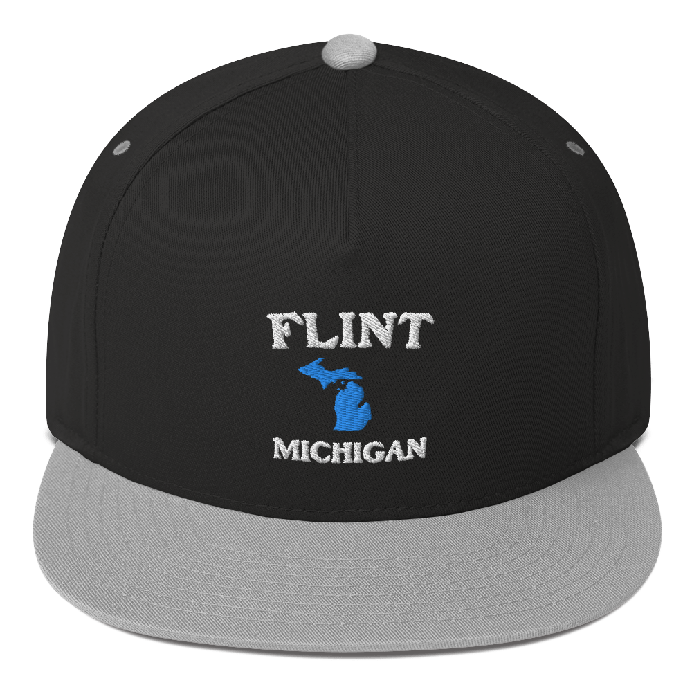 'Flint Michigan' Flat Bill Snapback (w/ Michigan Outline)