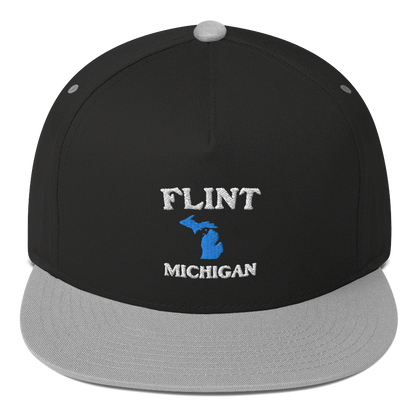 'Flint Michigan' Flat Bill Snapback (w/ Michigan Outline)