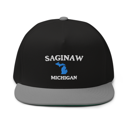 'Saginaw Michigan' Flat Bill Snapback (w/ Michigan Outline)