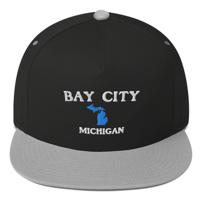 'Bay City Michigan' Flat Bill Snapback (w/ Michigan Outline)