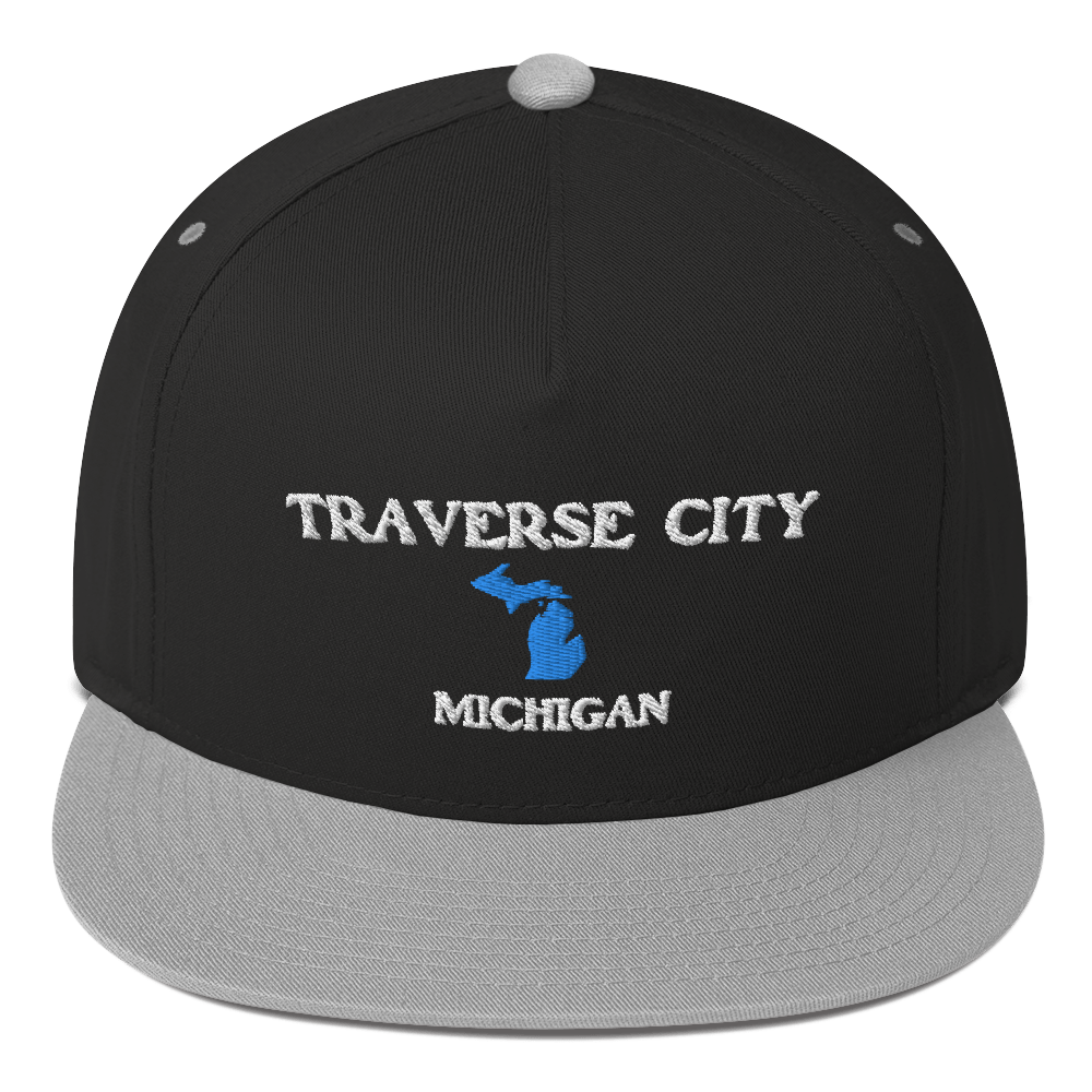 'Traverse City Michigan' Flat Bill Snapback (w/ Michigan Outline)